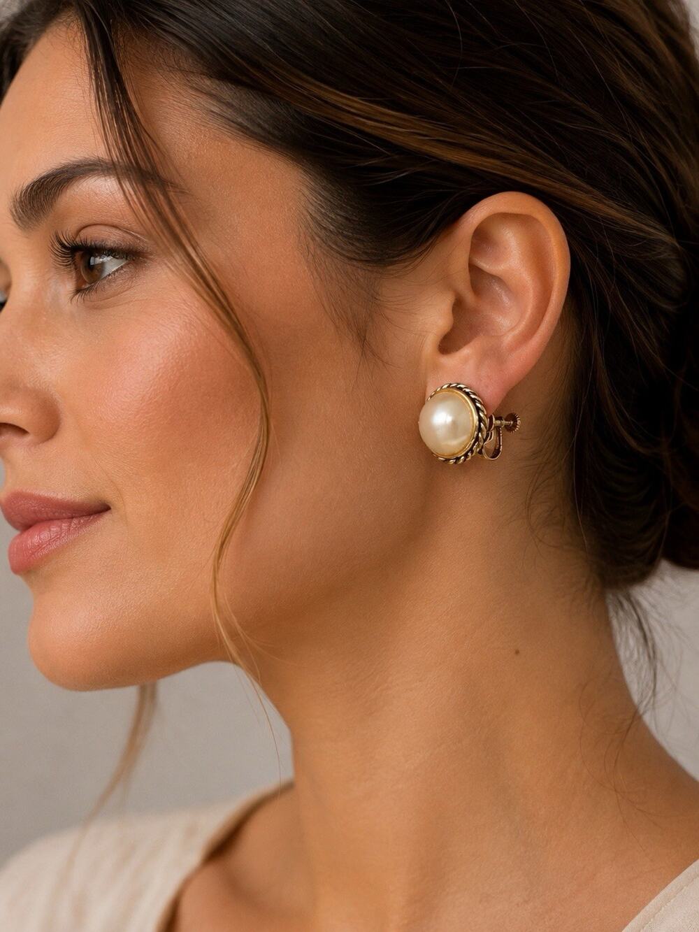napier vintage screwback earrings gold
